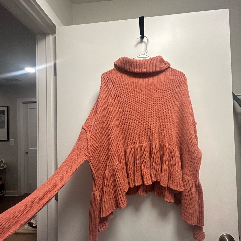 Free People Coral Cowl Neck Sweater